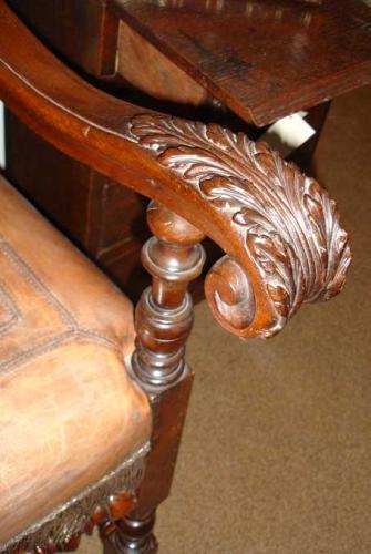 A Very Fine Pair Of 17th Century Tuscan Walnut Armchairs No. 3016