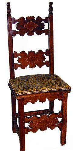 A Set of Fourteen 19th Century Brescia Italian Carved and Inlaid Walnut Meuble de Style Chairs No. 1402