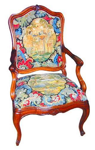 An 18th Century Italian Louis XV Style Walnut Armchair No. 1319