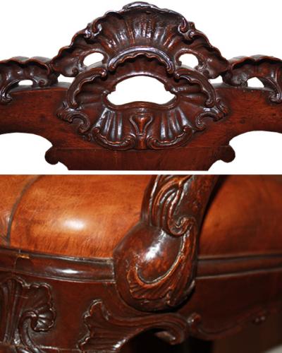 A Pair of 18th Century Walnut Portuguese Armchairs No. 677