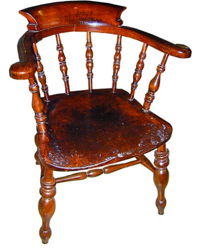 A Pair of 19th Century Similar English Windsor Captain’s Chairs No. 663