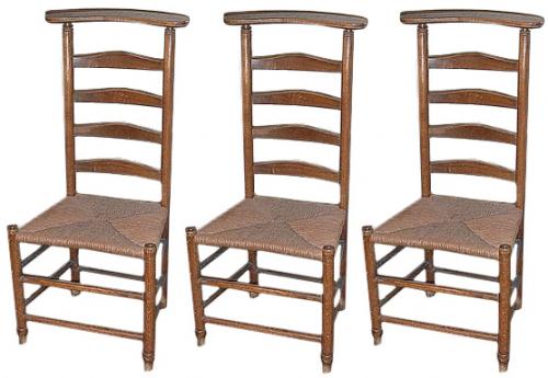 A Set of Three 19th Century French Provençal Louis-Philippe Elmwood Voyeuse Chairs No. 339