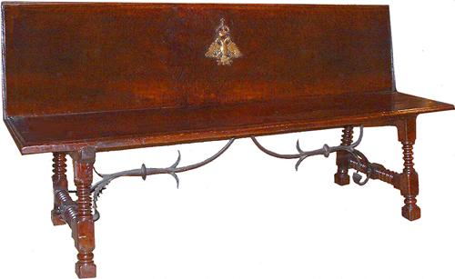 A 17th Century Royal Hapsburg Spanish Walnut Bench No. 2585