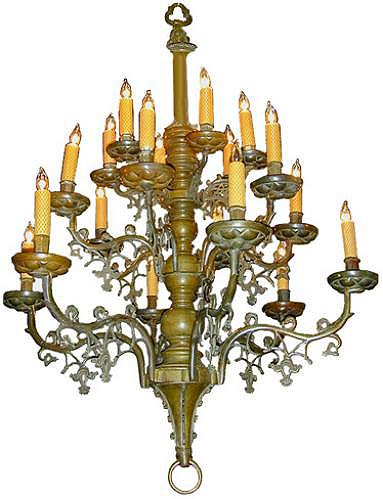A 17th Century Benelux Patinated Brass Chandelier 45