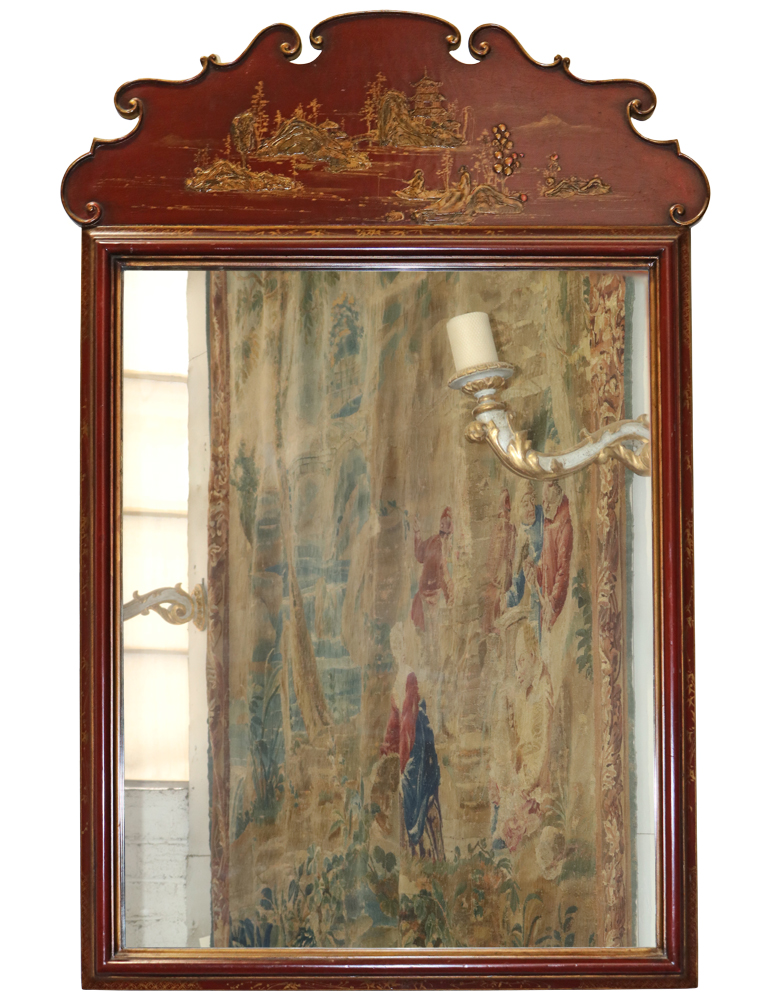 A 19th Century Red Lacquer Chinese Mirror No. 1074