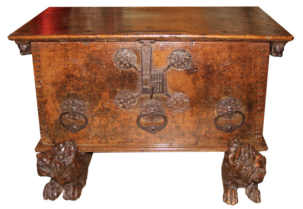 An Exquisite 16th Century Italian Walnut and Marquetry Cassone No. 1243