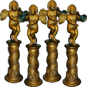 A Magnificent Set of Four 17th Century Italian Duomo Altar Angels No. 1925