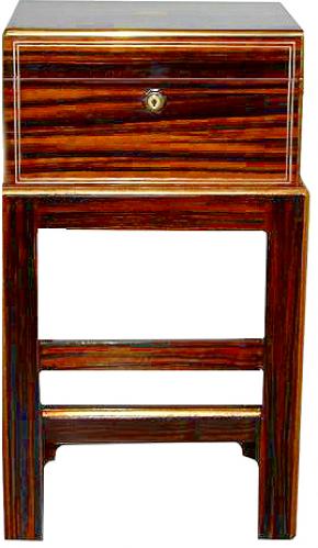 A Rare 19th Century English Regency Macassar Ebony Jewelry Box now fitted as a Side Table No. 2673