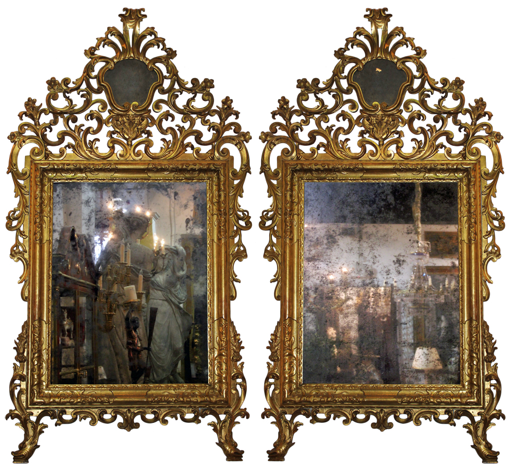 An Exquisite Pair of 18th Century Giltwood Mirrors No. 1468