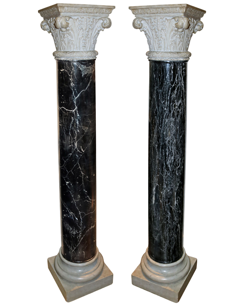 A Fine Pair of 18th Century Italian Tete Negre Marble Columns No. 1805