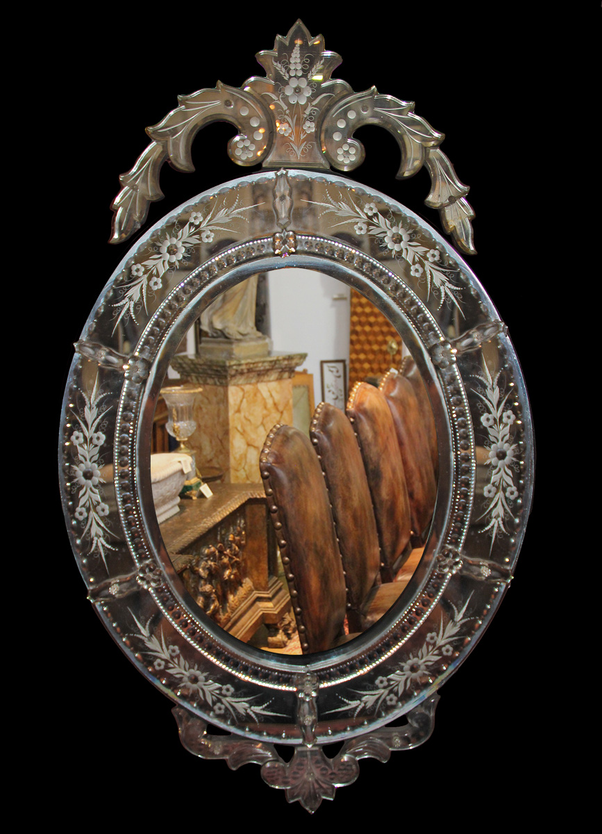 A 19th Century Oval Venetian Mirror No. 1867