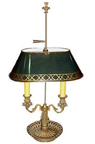 A Two-Light 19th Century French Bouillotte Lamp No. 3078