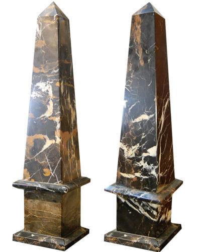 A Pair of Continental Marble Obelisks No. 786