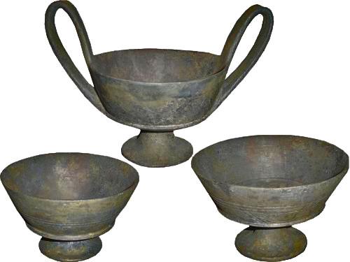 A Set of Three Basalt Clay Etruscan bowls No. 3381