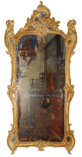 An 18th Century Italian Transitional Rococo Giltwood Mirror No. 3398