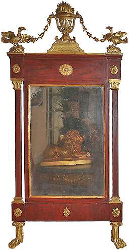 An 18th Century Swedish Mahogany and Parcel Gilt Mirror No. 3428