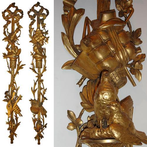 An Exceptional Pair of 18th Century French Giltwood Wall Appliqués No. 3521