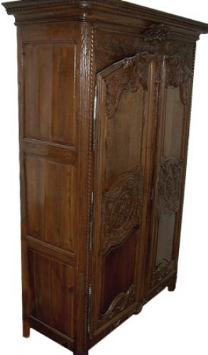 An 18th Century French Louis XV Ash Wood Armoire de Mariage No. 136