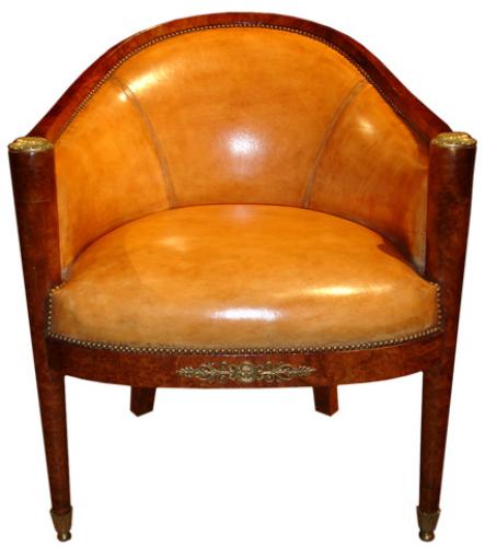 A 19th Century French Charles X Barrel Chair No. 3527