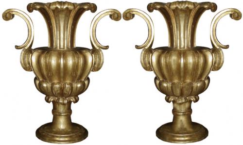 A Magnificent Pair of 18th Century Baroque Giltwood Urns No. 3642