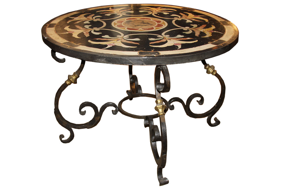 A Striking 19th Century Italian Scagliola on Slate Center or Dining Table No. 2732