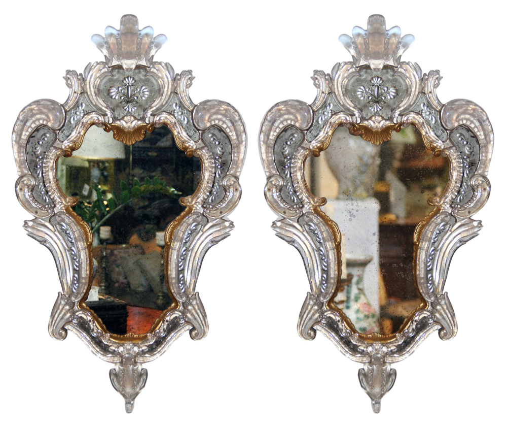 A Pair of Early 19th Century Venetian Parcel-Gilt Mirrors No. 2760