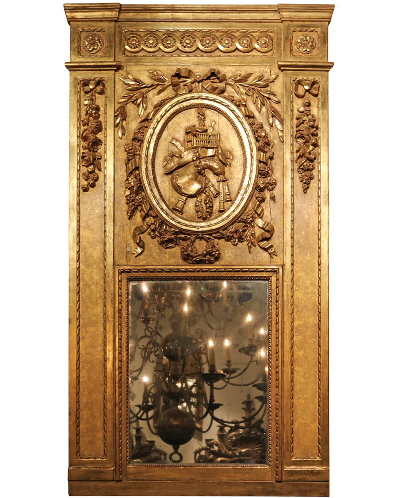 An Impressive 18th Century Louis XVI Gilt Trumeau Mirror No. 2831