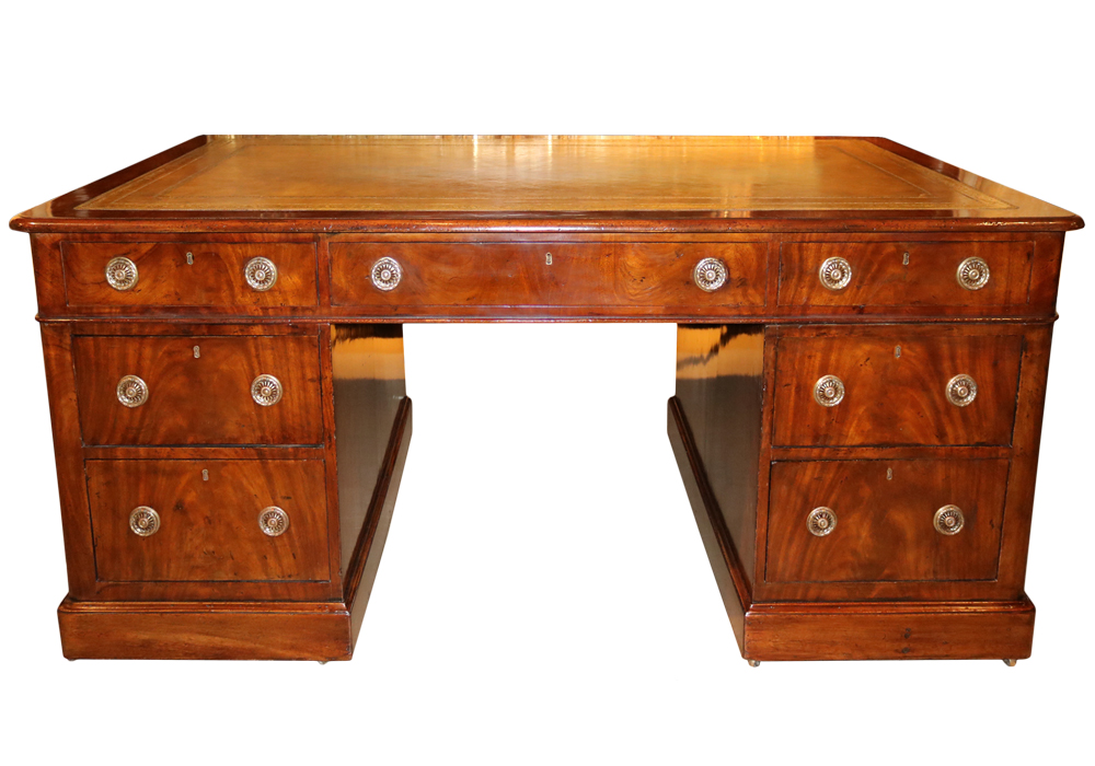 An English Regency Mahogany Partners Desk No. 2836