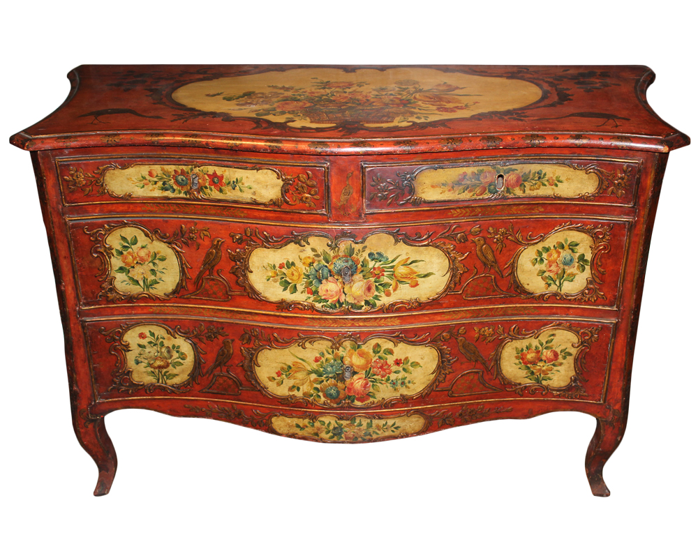 An 18th Century Venetian Four-Drawer Polychrome Commode No. 2852
