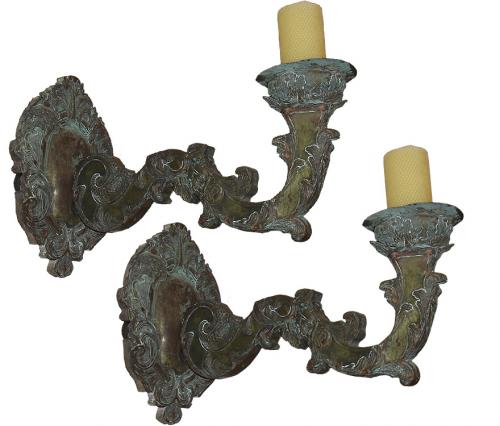 A Pair of Well-Patinated 17th Century Italian Repoussé Appliqués No. 2317