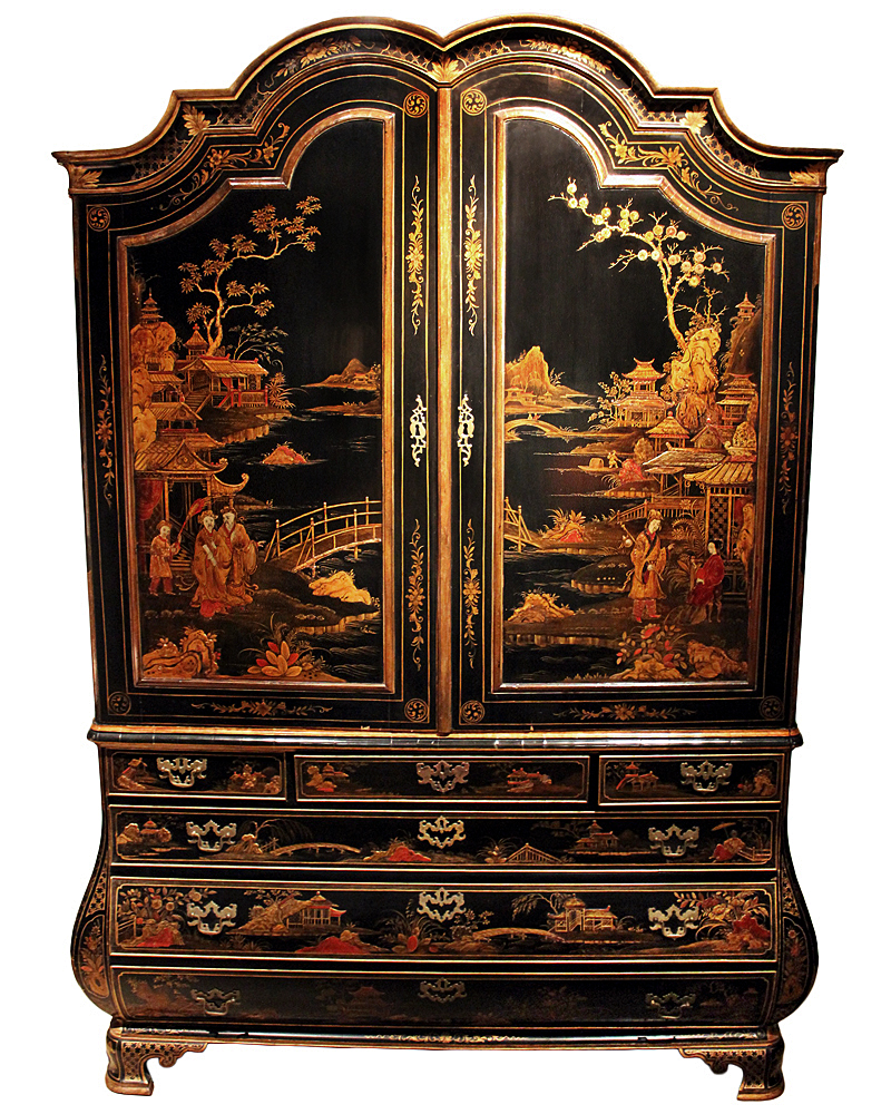 An Impressive 18th Century Dutch Black Chinoiserie Cabinet No. 2992