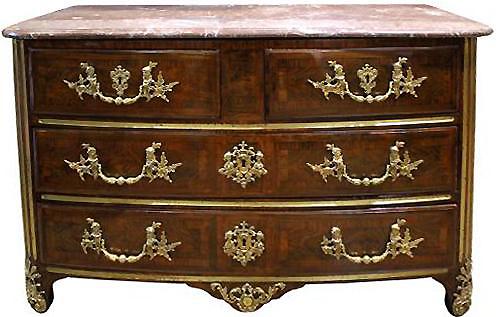 A French Transitional Régence-Louis XV Rosewood Parquetry Commode No. 3965