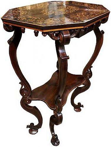 A 19th Century Florentine Ebony and Marquetry Side Table No. 4001