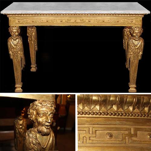 A Highly Important Late 18th Century Italian Louis XVI Giltwood Console Table No. 4070