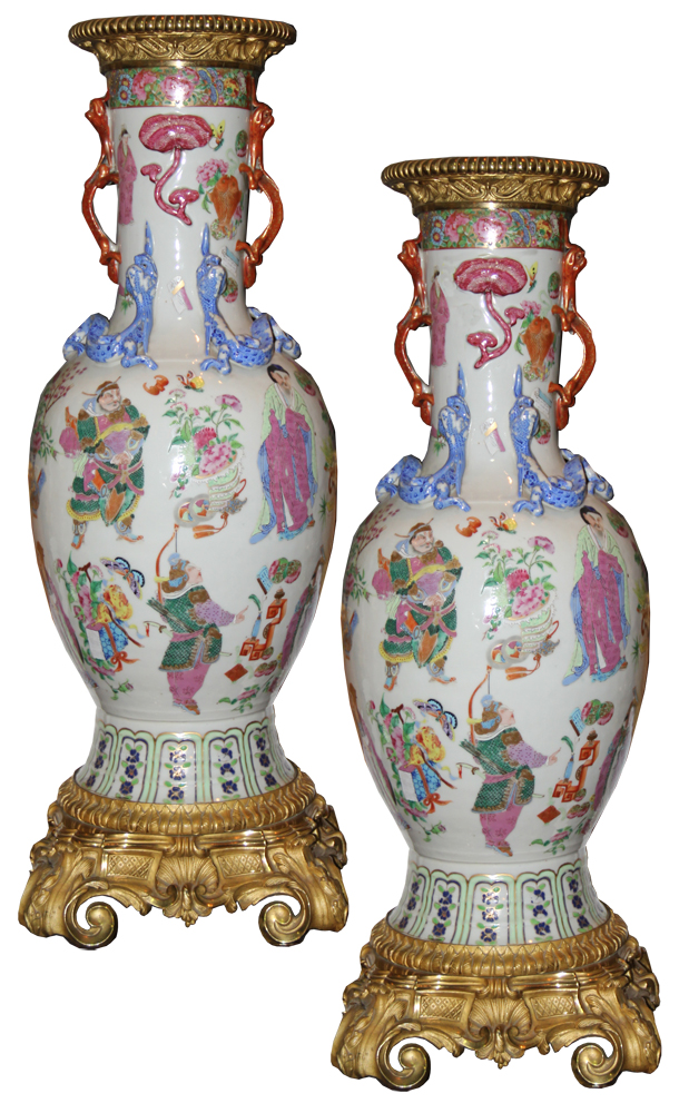 A Pair of Large Scale Early 19th Century Chinese Porcelain Vases No.  3148