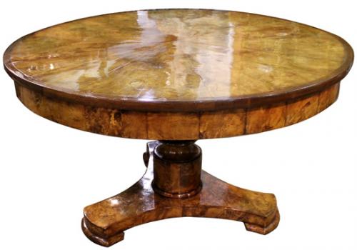 A 19th Century Italian Burl Elm Wood Center Table No. 4103