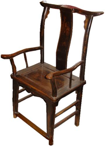 An 18th Century Bois Noirci High Back Official Hat Chinese Armchair No. 3463