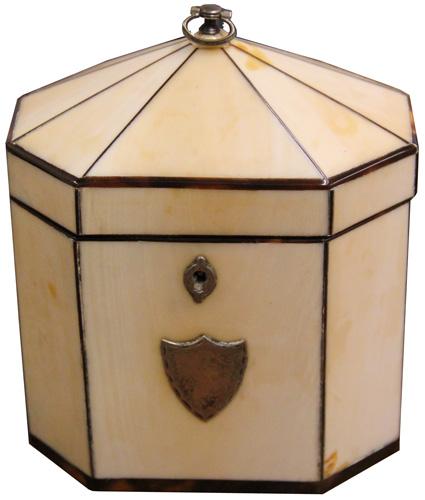 A Late 18th Century Octagonal Bone Tea Caddy No. 4225