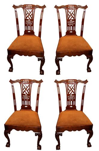 A Set of Four 18th century Mahogany Chippendale Chairs No. 1955