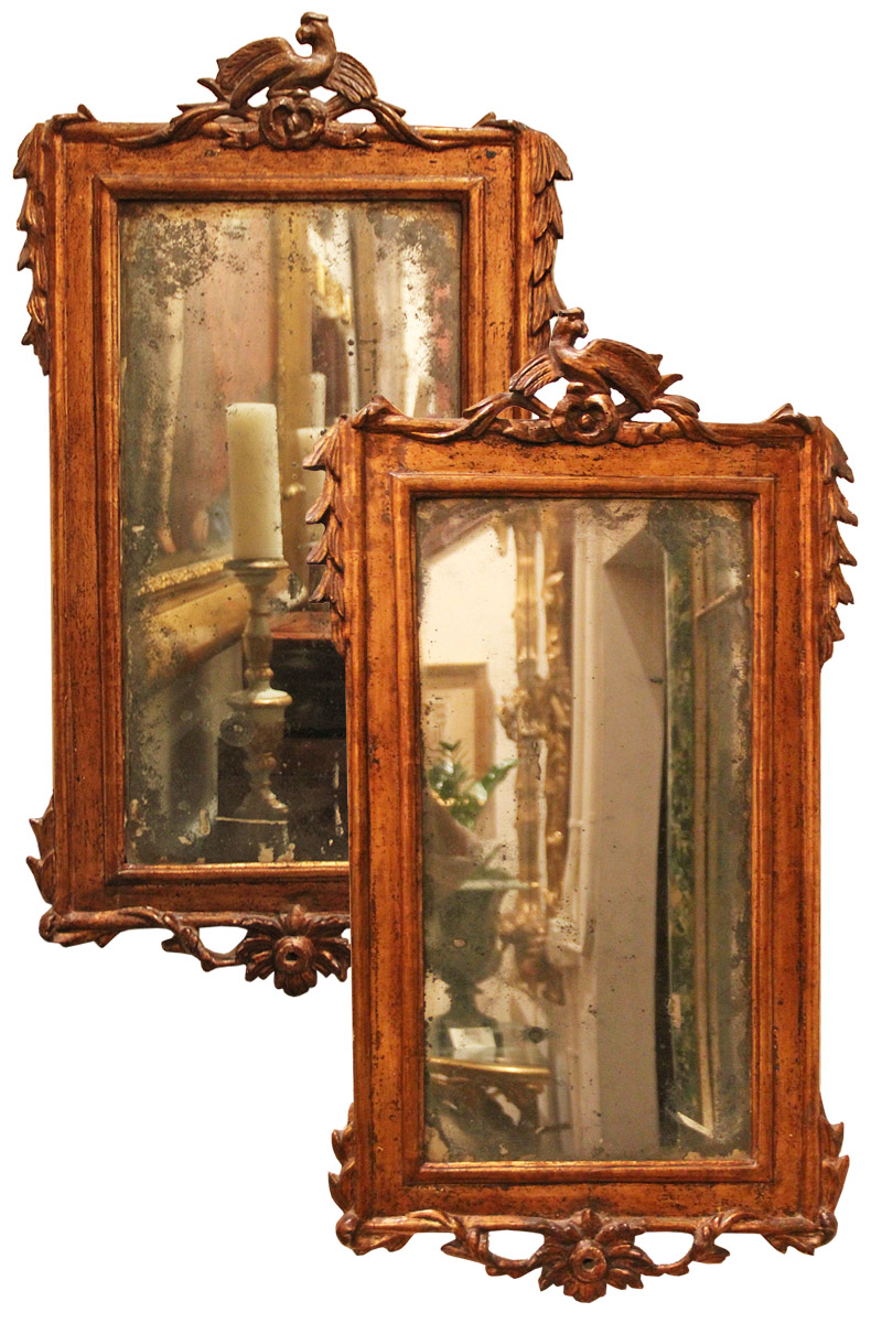 A Pair of 18th Century Italian Giltwood Mirrors No. 3473