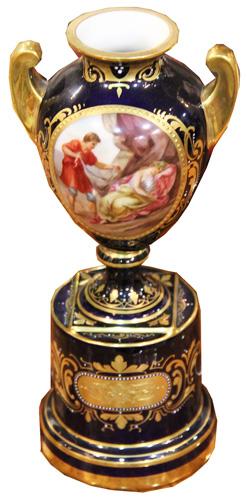 A 19th Century French Hand-Painted Porcelain Urn No. 4381