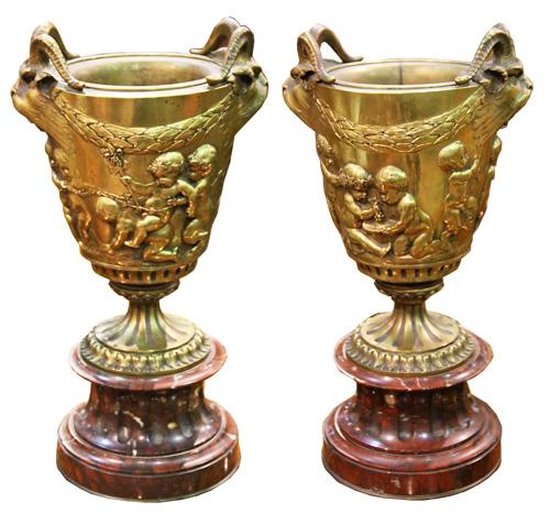 A Pair of 19th Century Italian Brass Ceremonial Cups No. 4396
