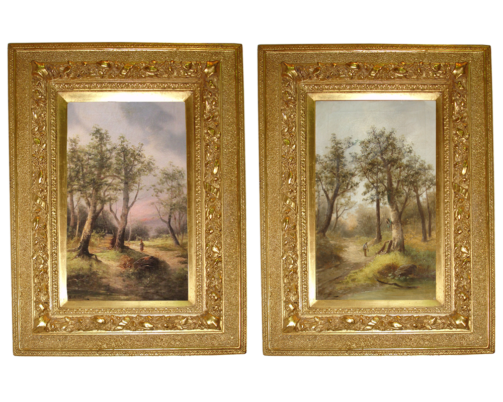 A Pair of of 19th Century English Oil on Canvas Landscape Paintings No. 3545