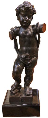 An 18th Century Italian Ebonized Walnut Statue of a Putti No. 4440