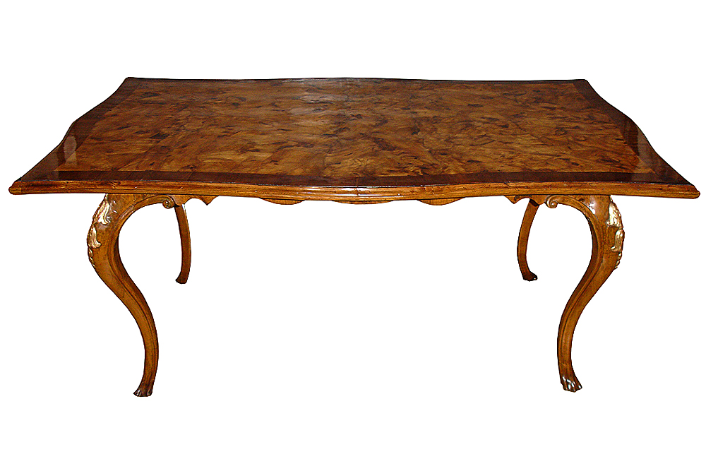 A 19th Century Italian Olivewood and Parcel-Gilt Table No. 3574