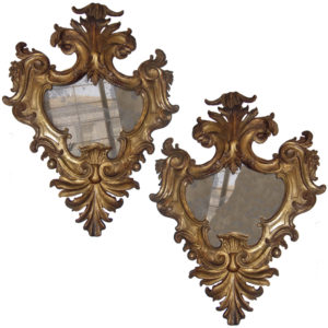 A Pair of 18th Century Florentine Baroque Giltwood Mirrors No. 3635