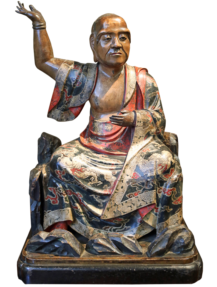 An 18th Century Polychromed Carved Wood Preaching Buddha No. 3775