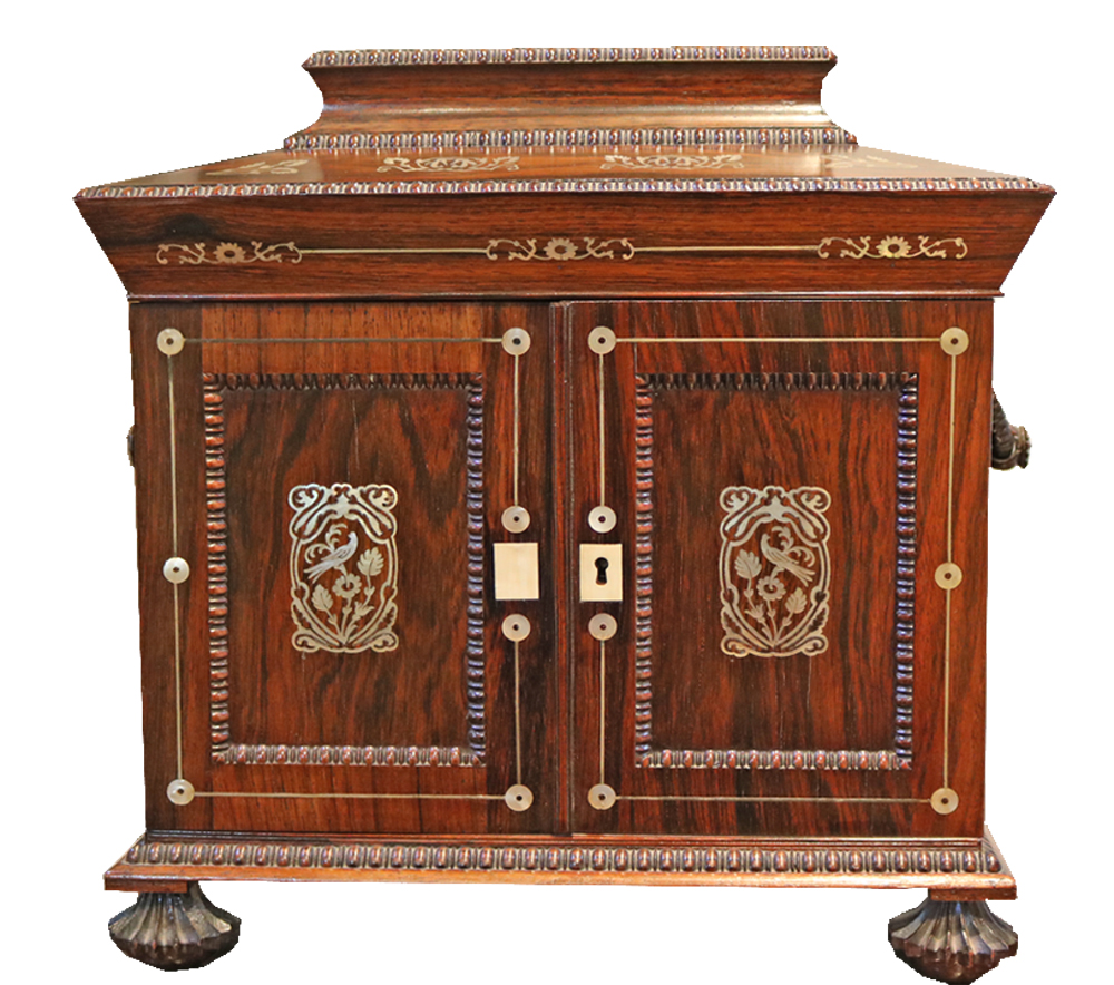A 19th Century English Rosewood Valuables and Jewelry Travel Box No. 3882