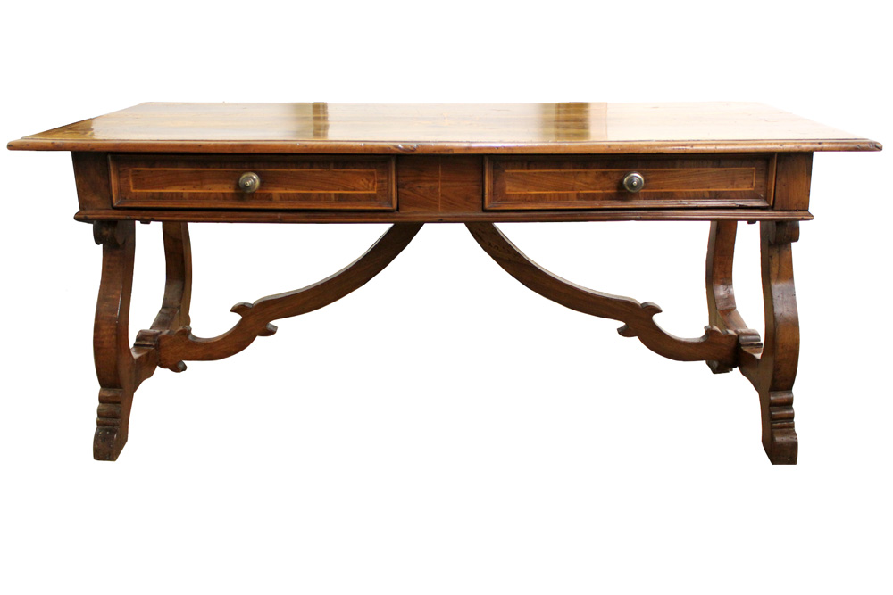 An 18th Century Tuscan Walnut and Satinwood Inlay Partner's Desk No. 4034