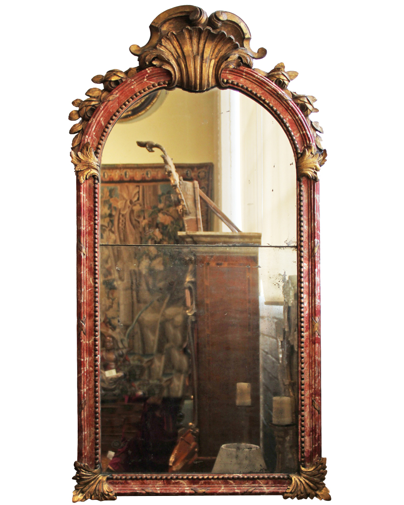 An 18th Century Italian Polychrome and Parcel-Gilt Mirror No. 4424